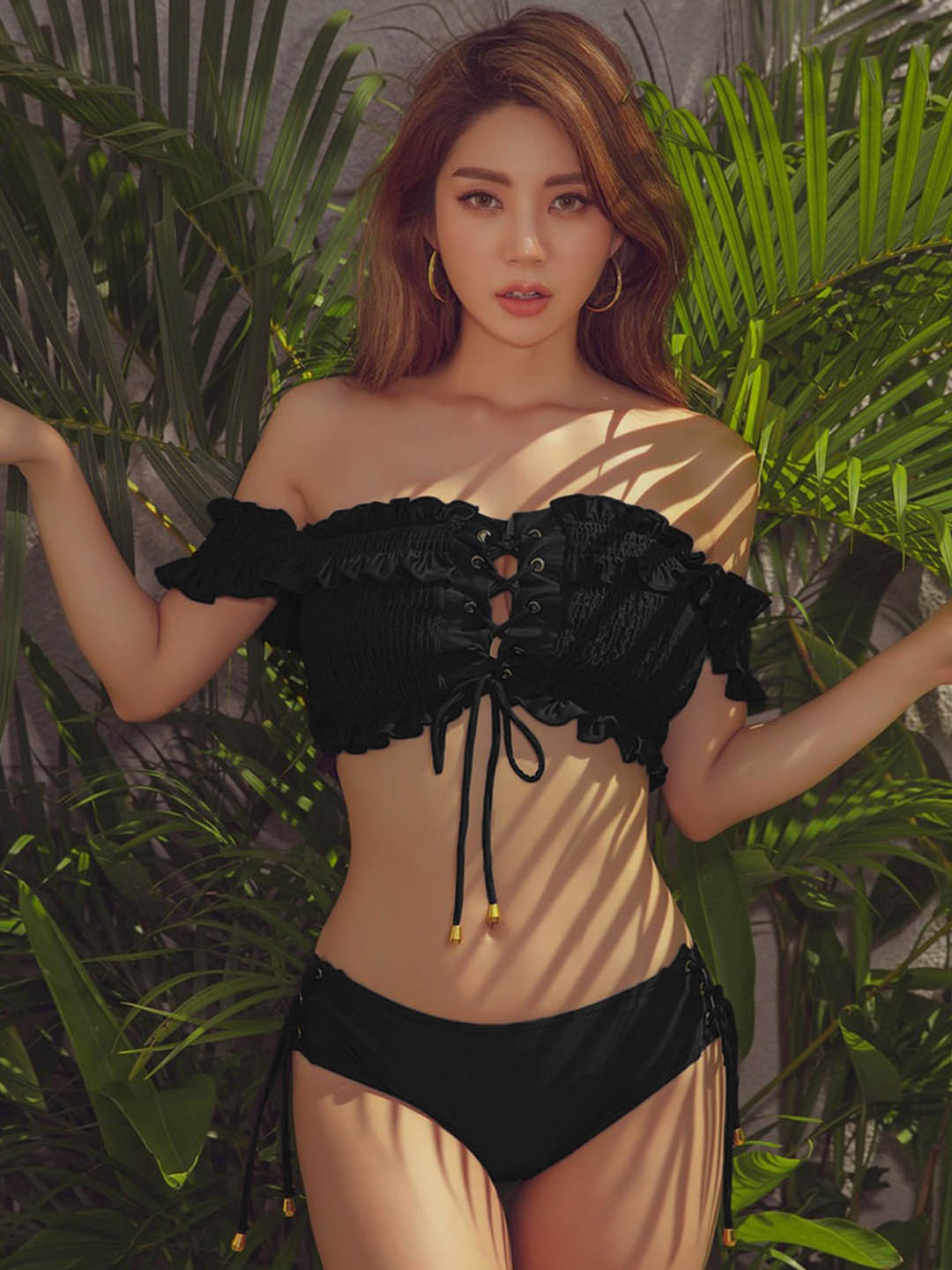 LULU & SKY Self-Design Off-Shoulder Swim Bra & Bikini