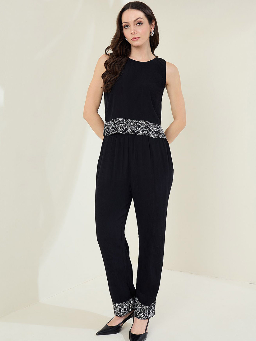 StyleStone Round Neck Top With Trousers Co-Ords