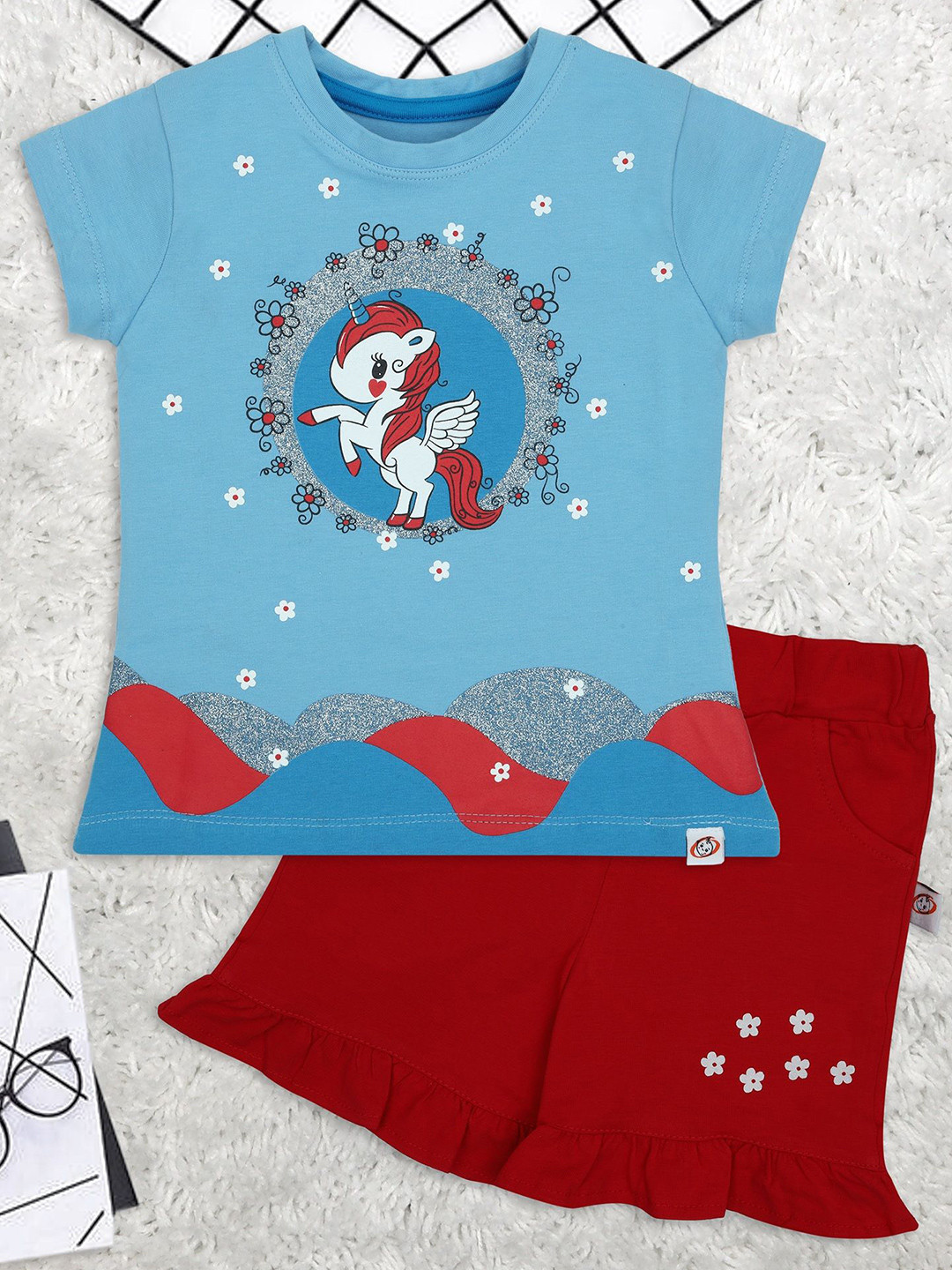 Nino Togs Girls Printed Top with Shorts
