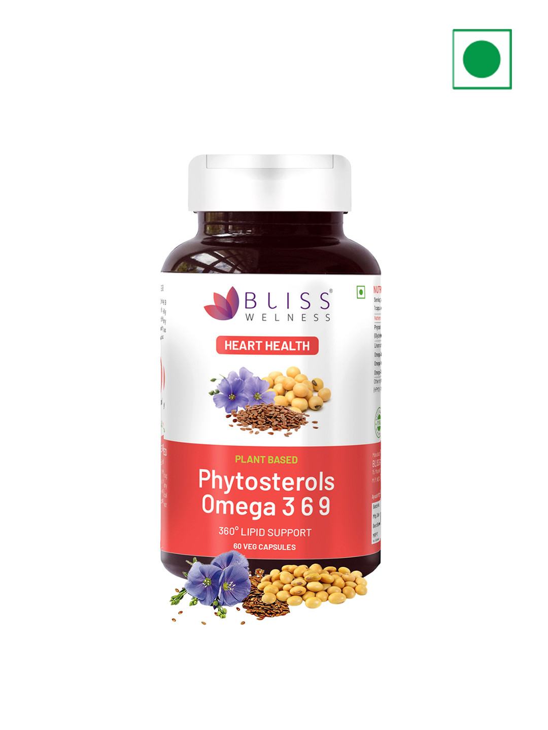 Bliss Welness Phytosterol With Omega 3-6-9 Supports Cholesterol & Immunity - 60 Capsules