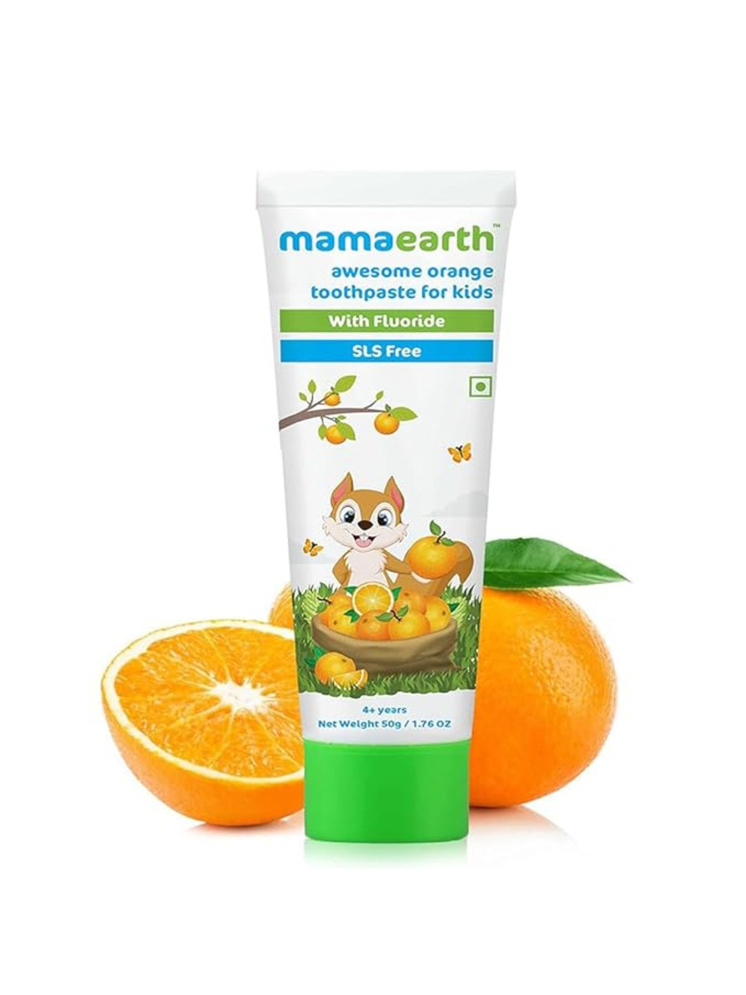 Mamaearth Kids Awesome Orange Natural Toothpaste with Fluoride for Plaque Repairing - 50 g