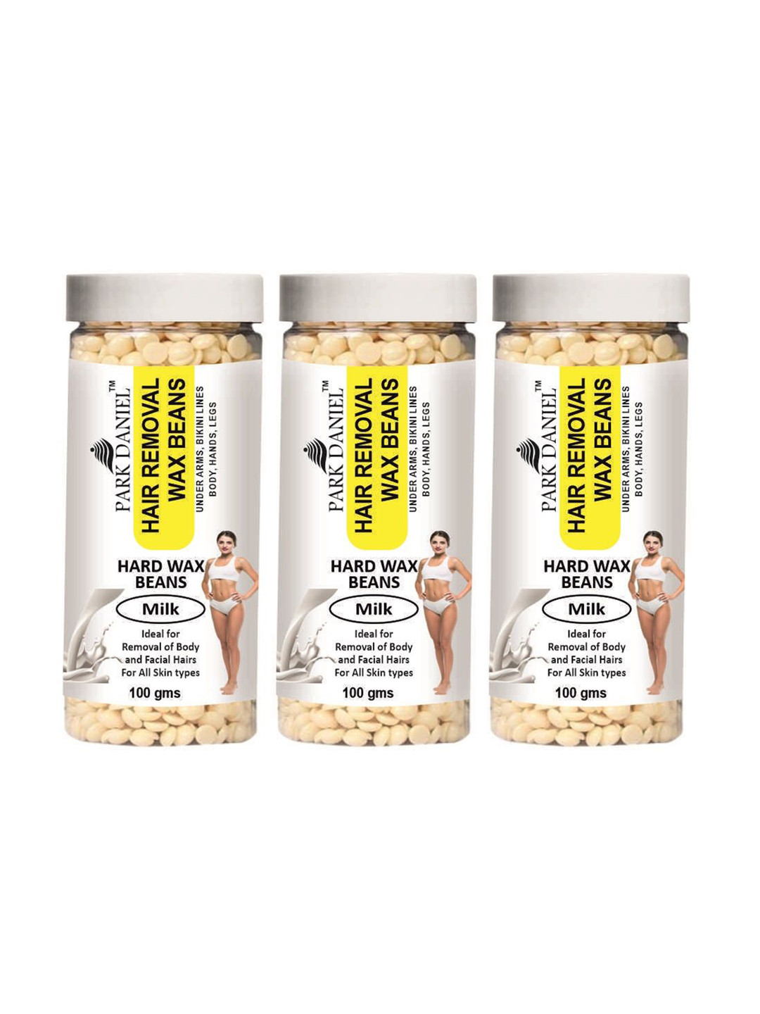 Park Daniel Set Of 3 White Chocolate Brazillian Hard Wax Beans- 100 g Each