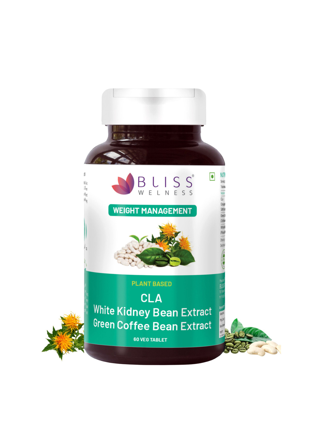 Bliss Welness Weight Management Supplements With Green Coffee Bean- 60 Tablets