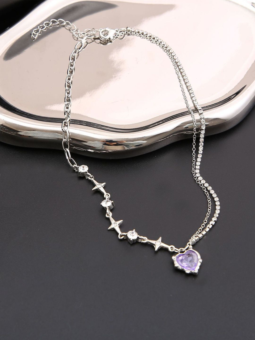 VAGHBHATT Heart & Star Charm Layered Necklace