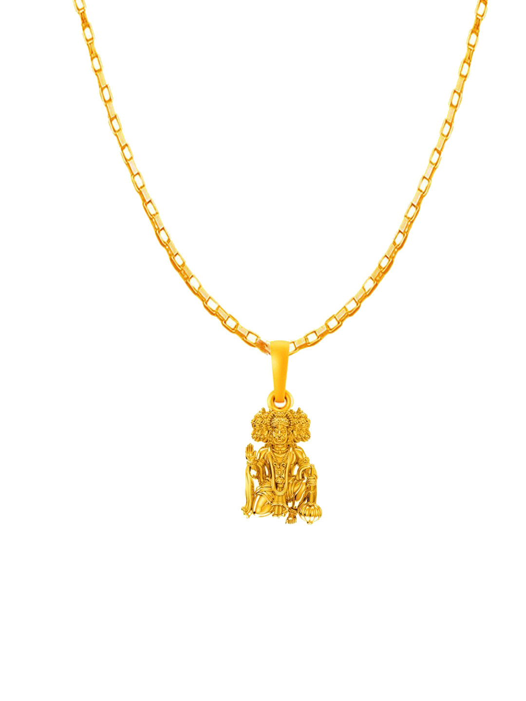 Metronaut Men 22KT Gold-Plated Panchmukhi Hanuman Shaped Pendant With Chain