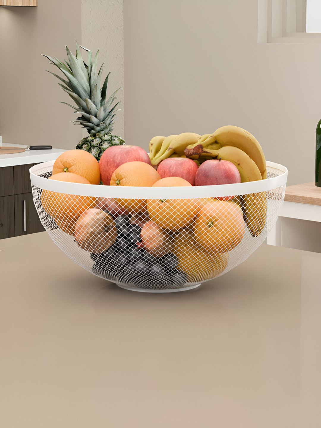 Myntra Elegant Homes White Dishwasher Safe Fruit & Vegetable Basket Bowl