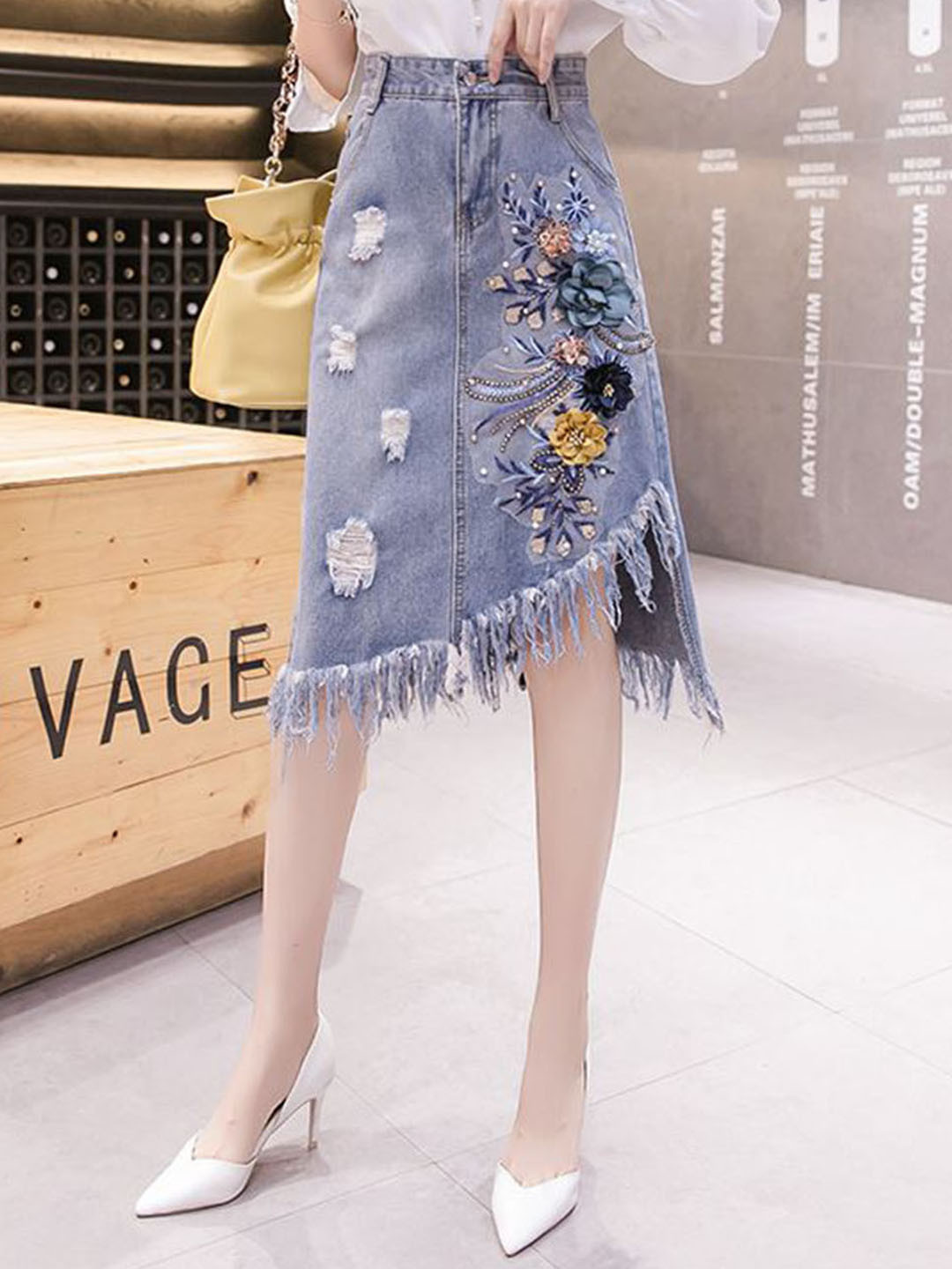 StyleCast Women Embellished Knee Length Straight Skirts