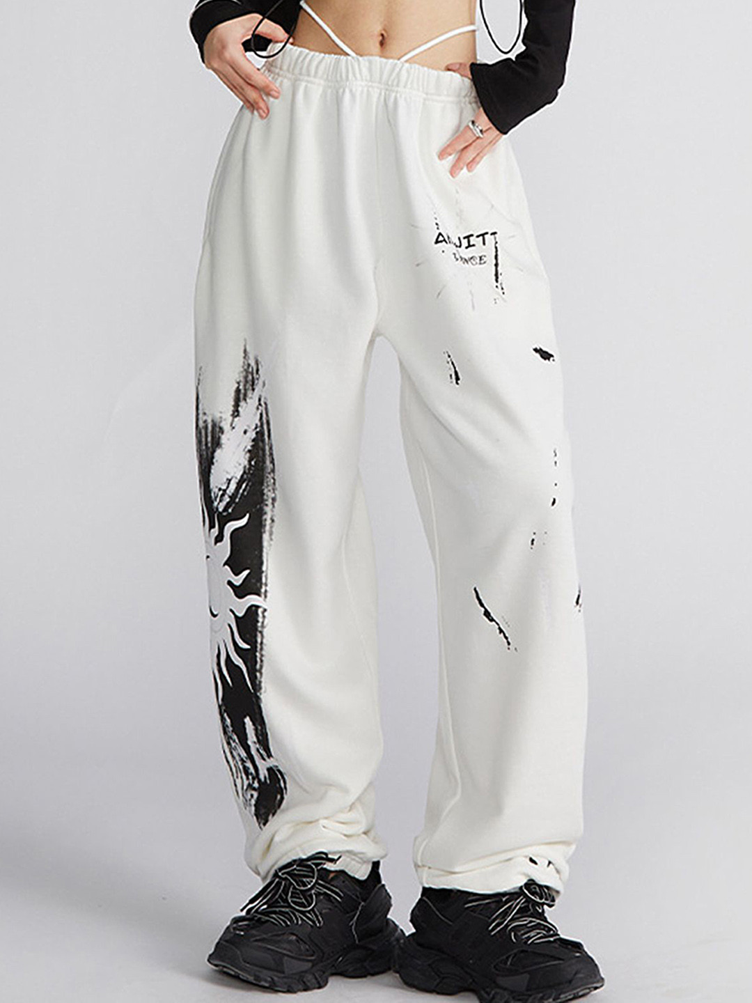 LULU & SKY Women Loose Fit Abstract Joggers