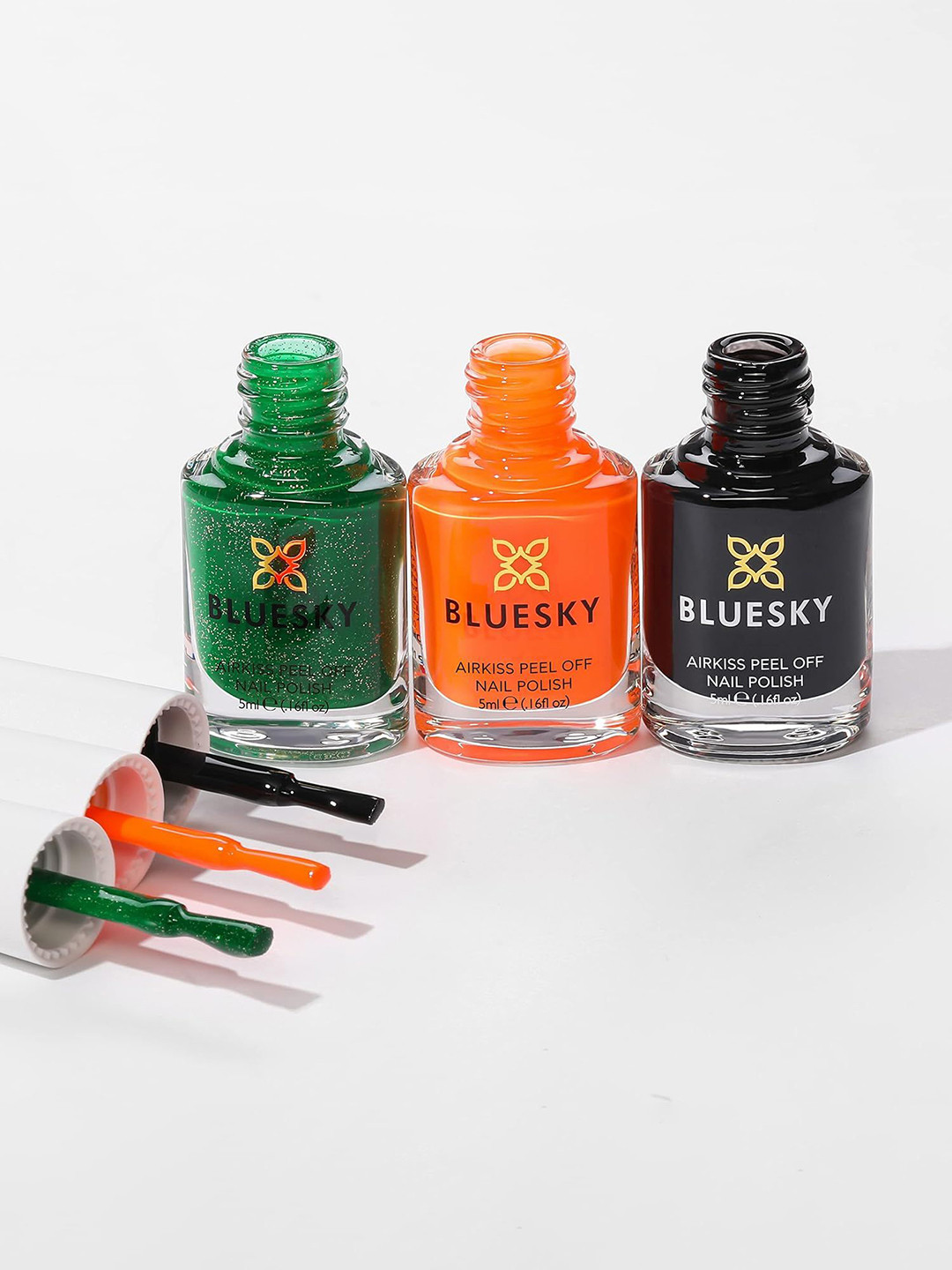 BLUESKY Set Of 3 Airkiss Nail Polish - 5 ml Each - Hocus Pocus-Witches Hat-Pumpkin Party