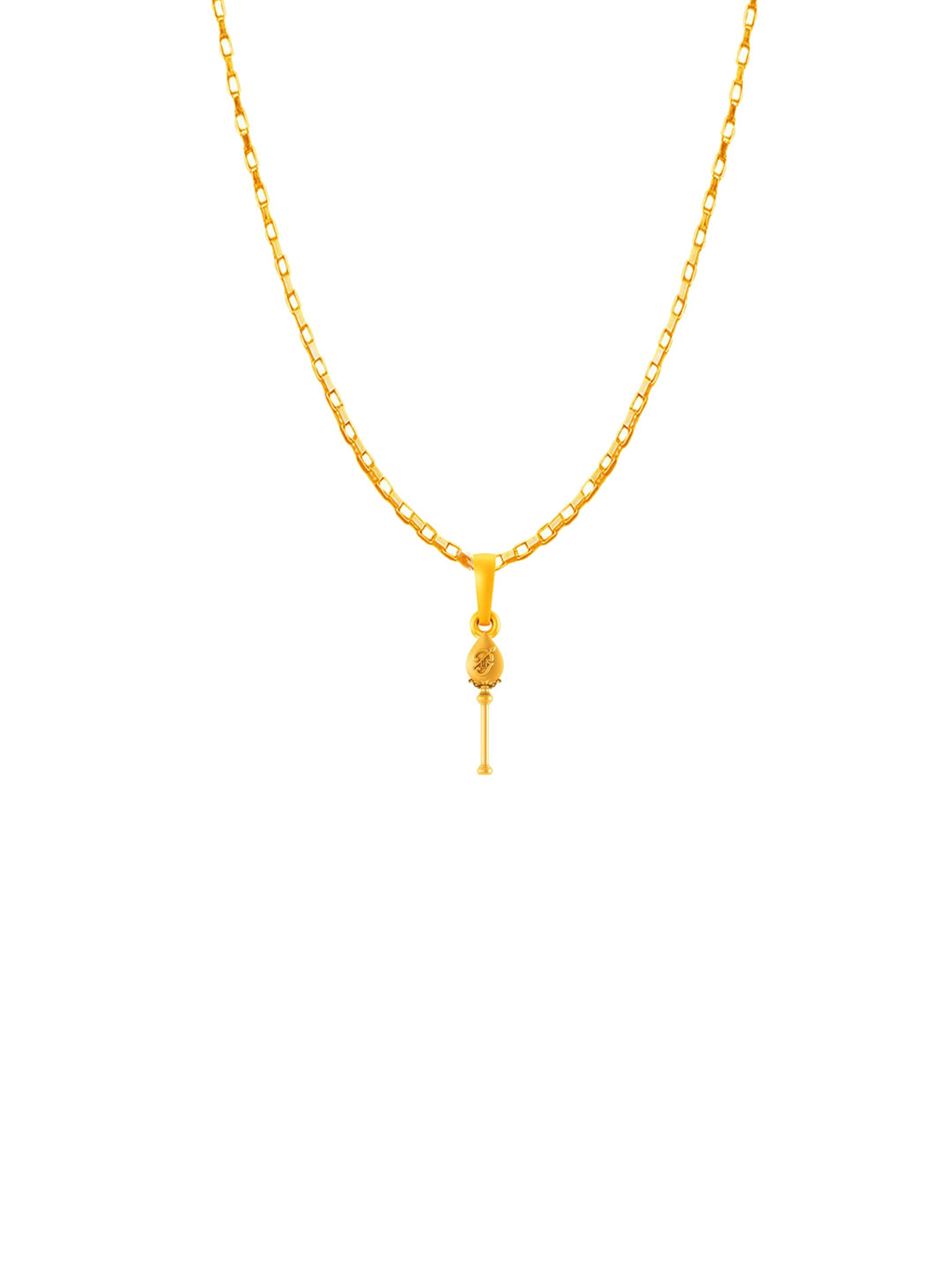 Metronaut 92.5 Sterling Silver 22KTGold-Plated Tamil Om Pendant With Box Chain