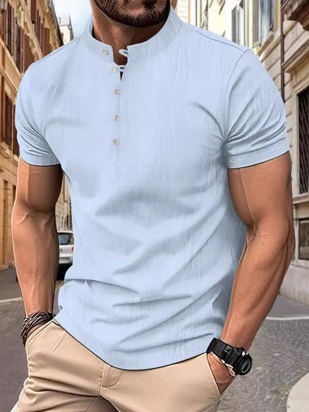 StyleCast x Revolte Men Raw Edge Muscle Fit T-shirt