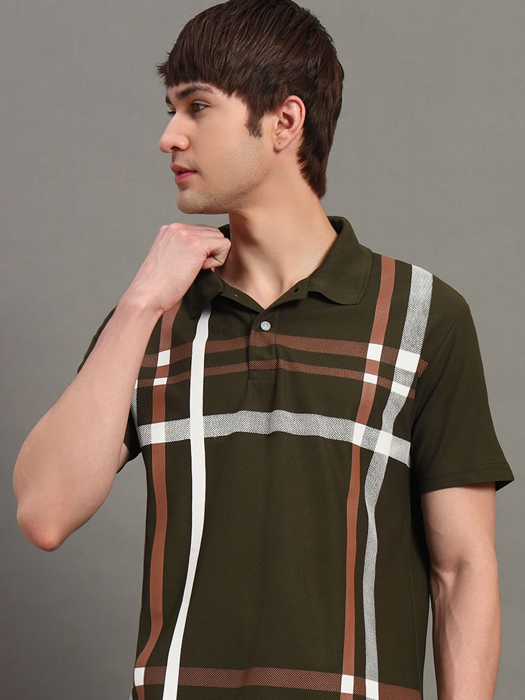 GET GOLF Men Printed Polo Collar T-shirt