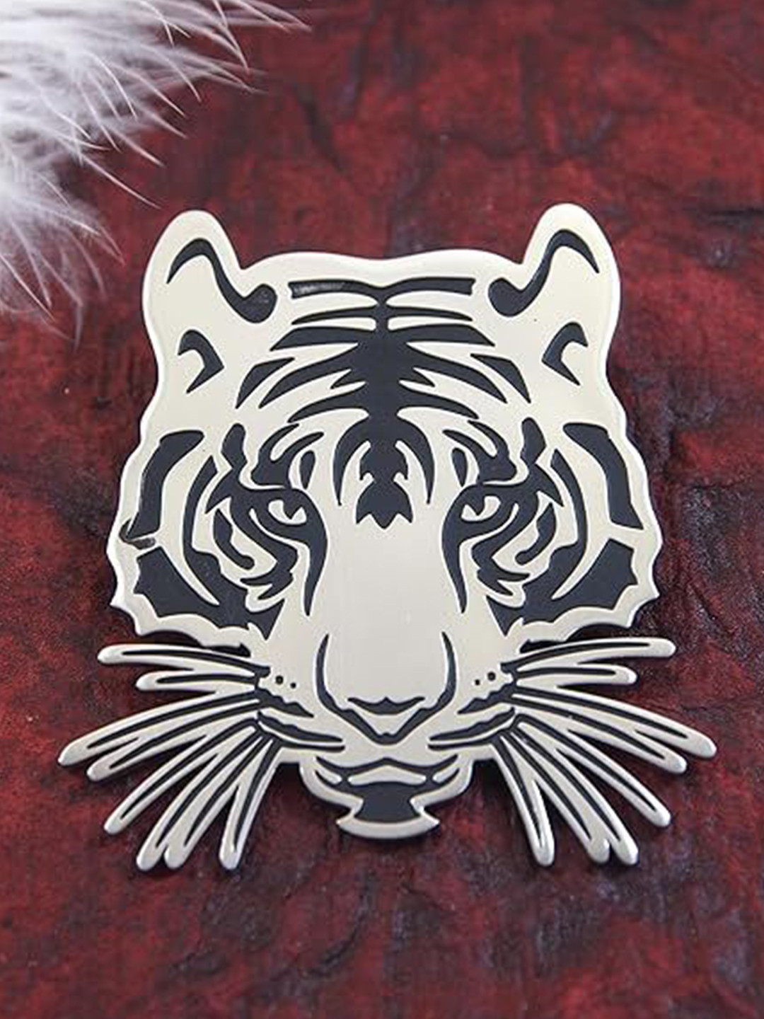 ADORN Unisex Stainless Steel Tiger Brooch