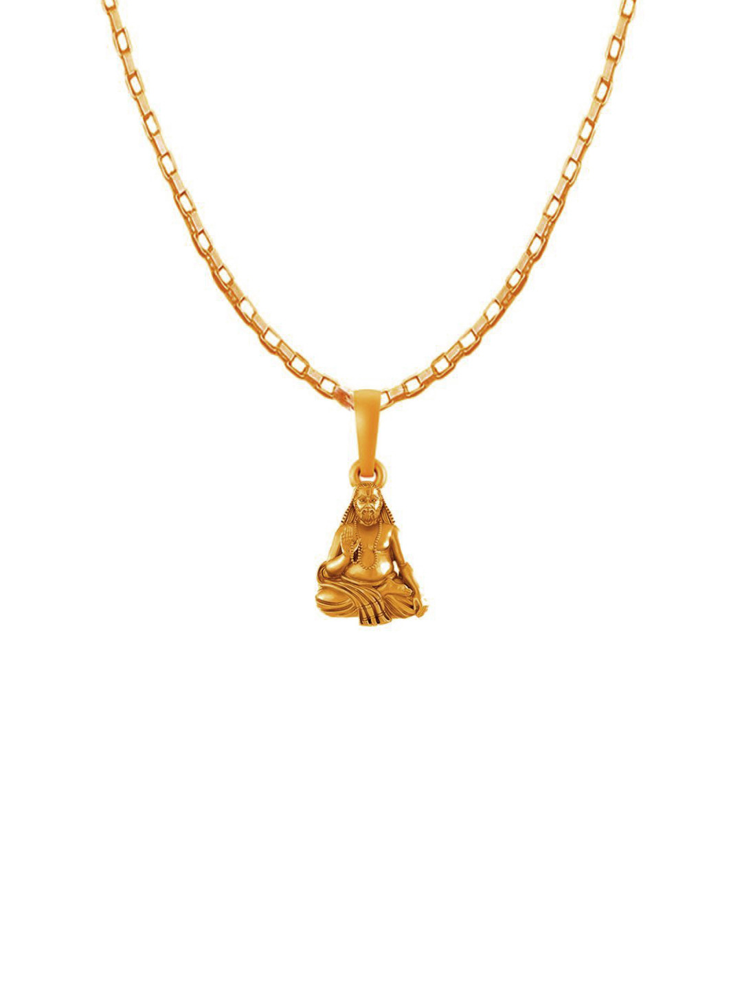Metronaut 92.5 Sterling Silver 22KTGold-Plated Raghvendra Swamy Pendant With Box Chain
