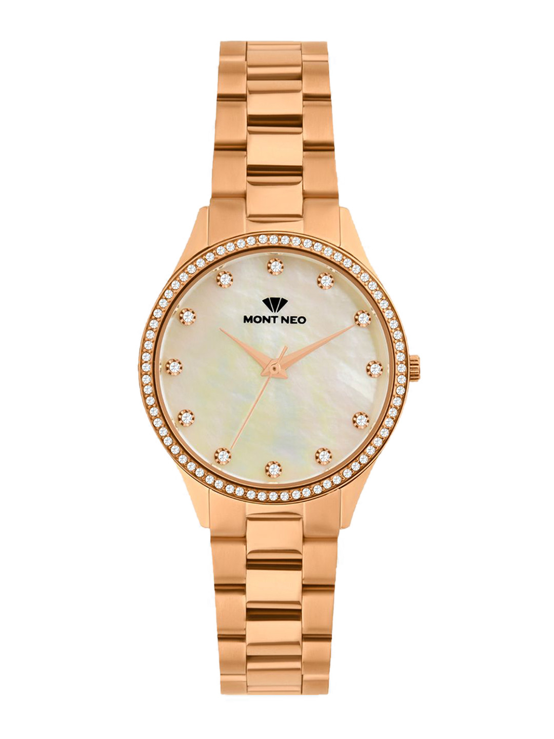 MONT NEO Women Embellished Dial & Bracelet Style Straps Analogue Watch 4509B-M3303