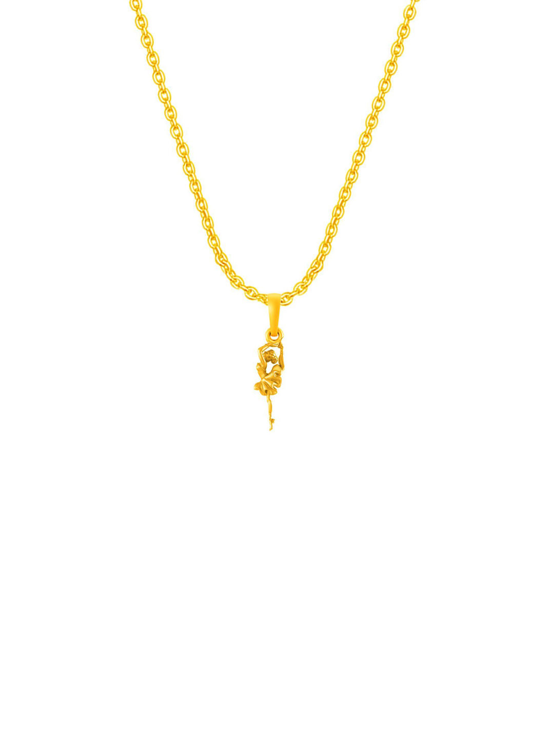 Metronaut Men 92.5 Silver 22KT Gold-Plated Dancing Girl Pendant with Anchor Chain