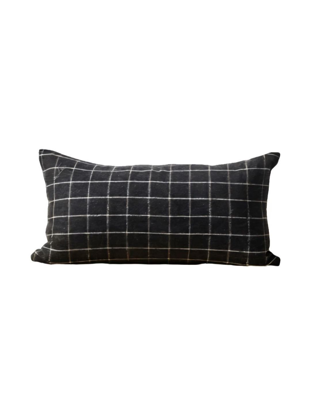 THROWPILLOW Charcoal & White Checked Rectangle Cushion Cover