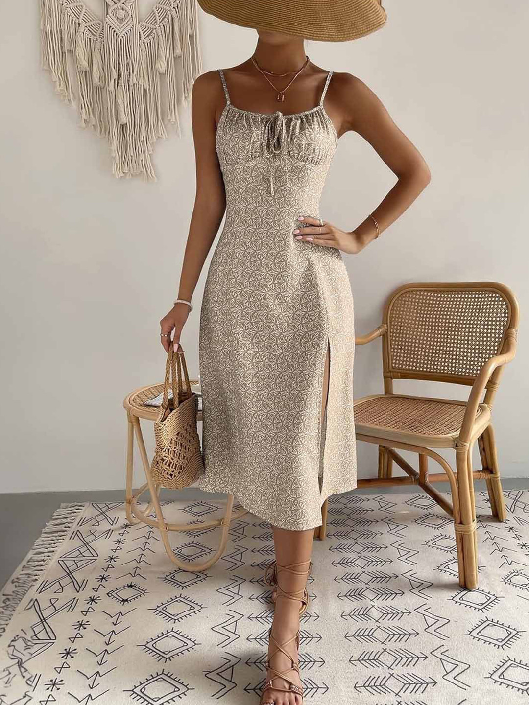 StyleCast Print Bodycon Midi Dress