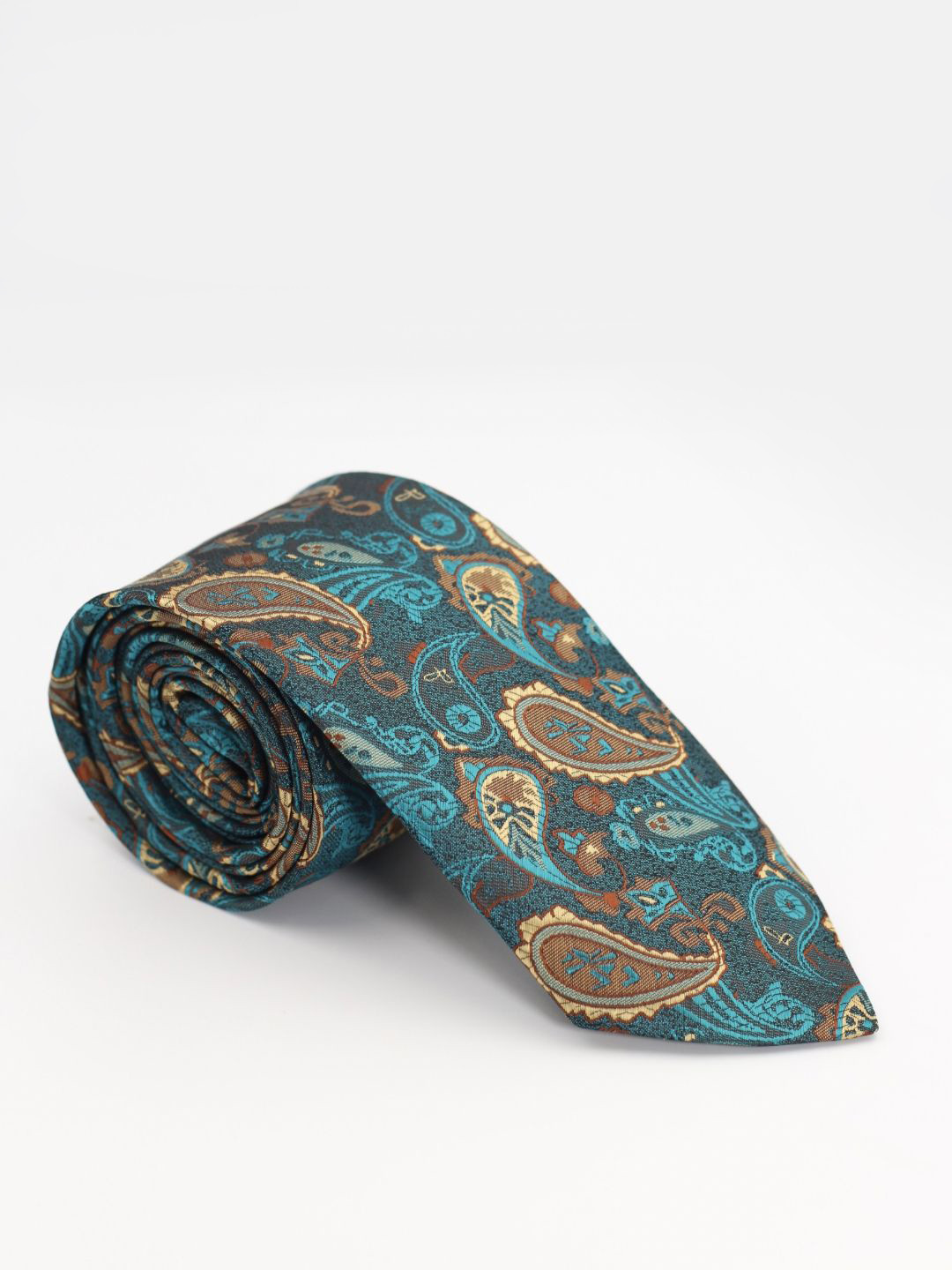 BLAQHORSE Men Paisley Printed 3-Fold Tipped Tie & Pocket Square Accessory Gift Set