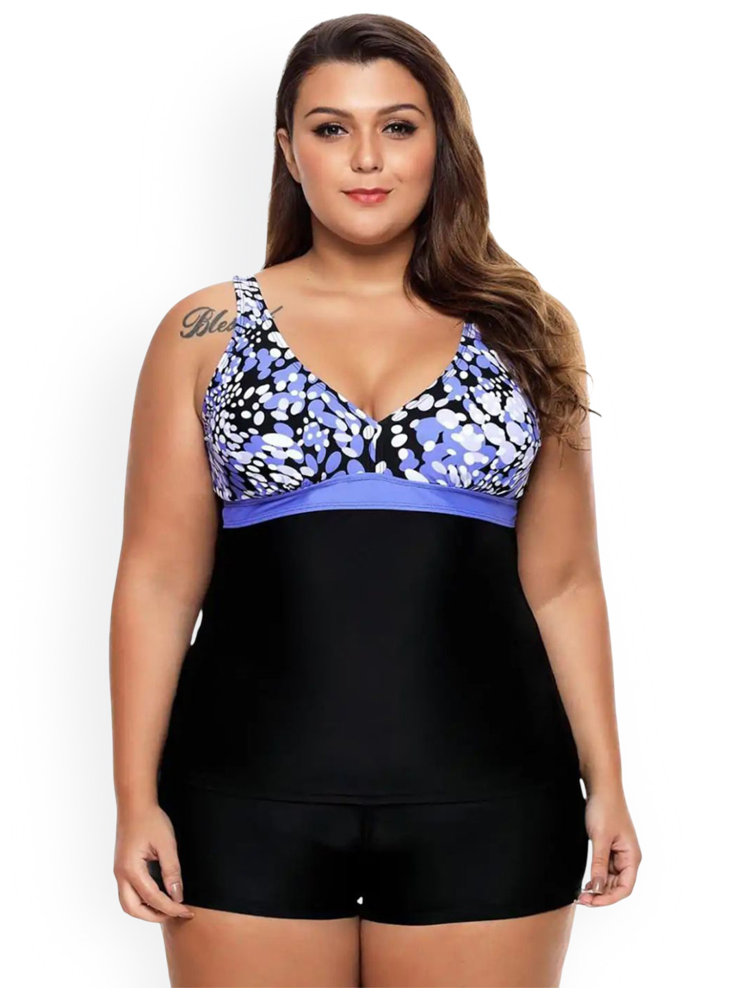 ANGEL CROSHET Floral Printed Swimwear Tankini