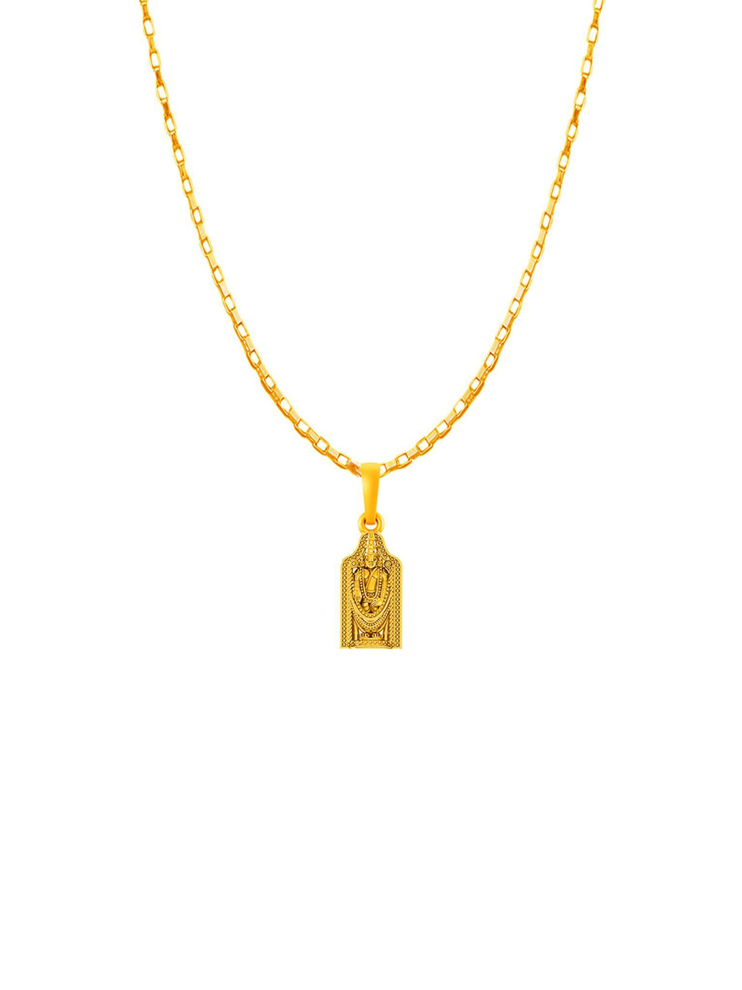 Metronaut Men 92.5 Silver 22KT Gold-Plated Bala Ji Pendant With Box Chain