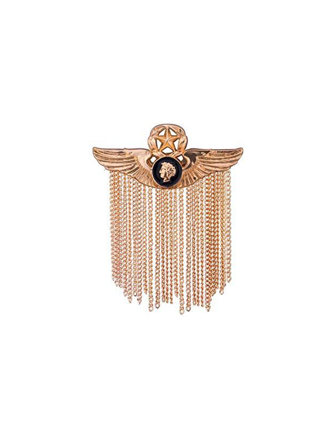 ADORN Pemium Golden Hanging Chains Designer Brooch for Men