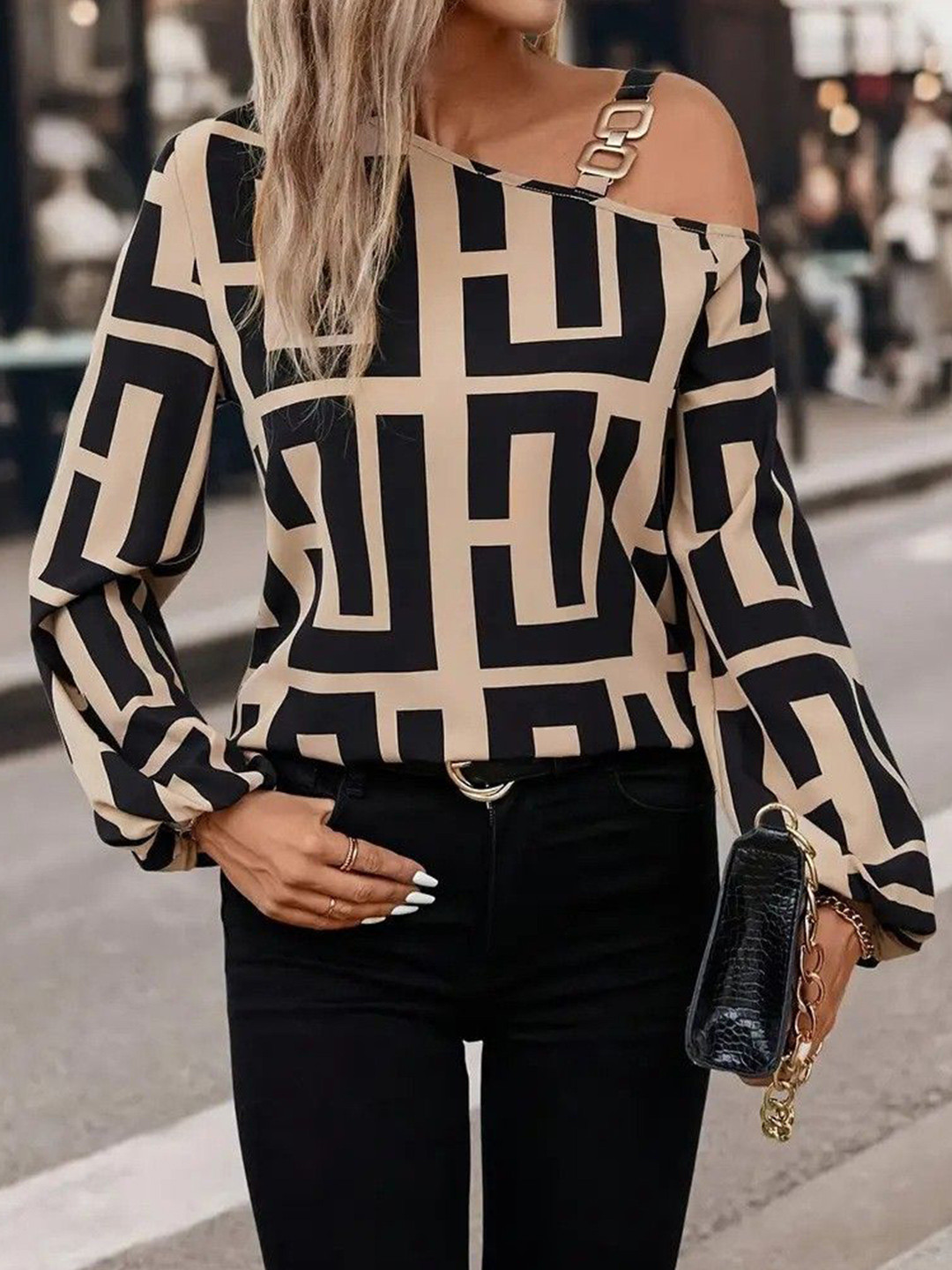 StyleCast One Shoulder Blouson Top