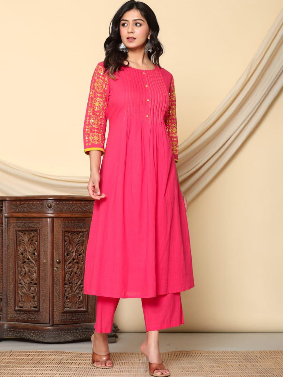 AUTUMN LANE Women Mika Punch Embroidery Kurta Pant Set