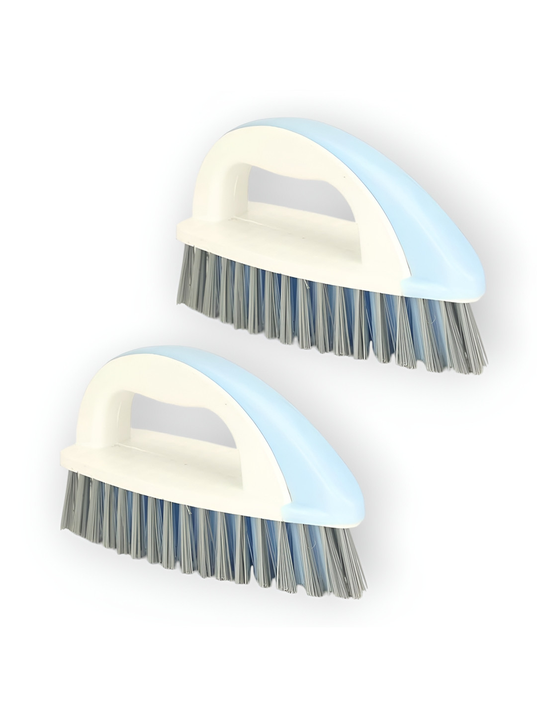 ARPANA BRIGHT Blue & White 2 Pieces Iron Shape Cloth Washing Brush