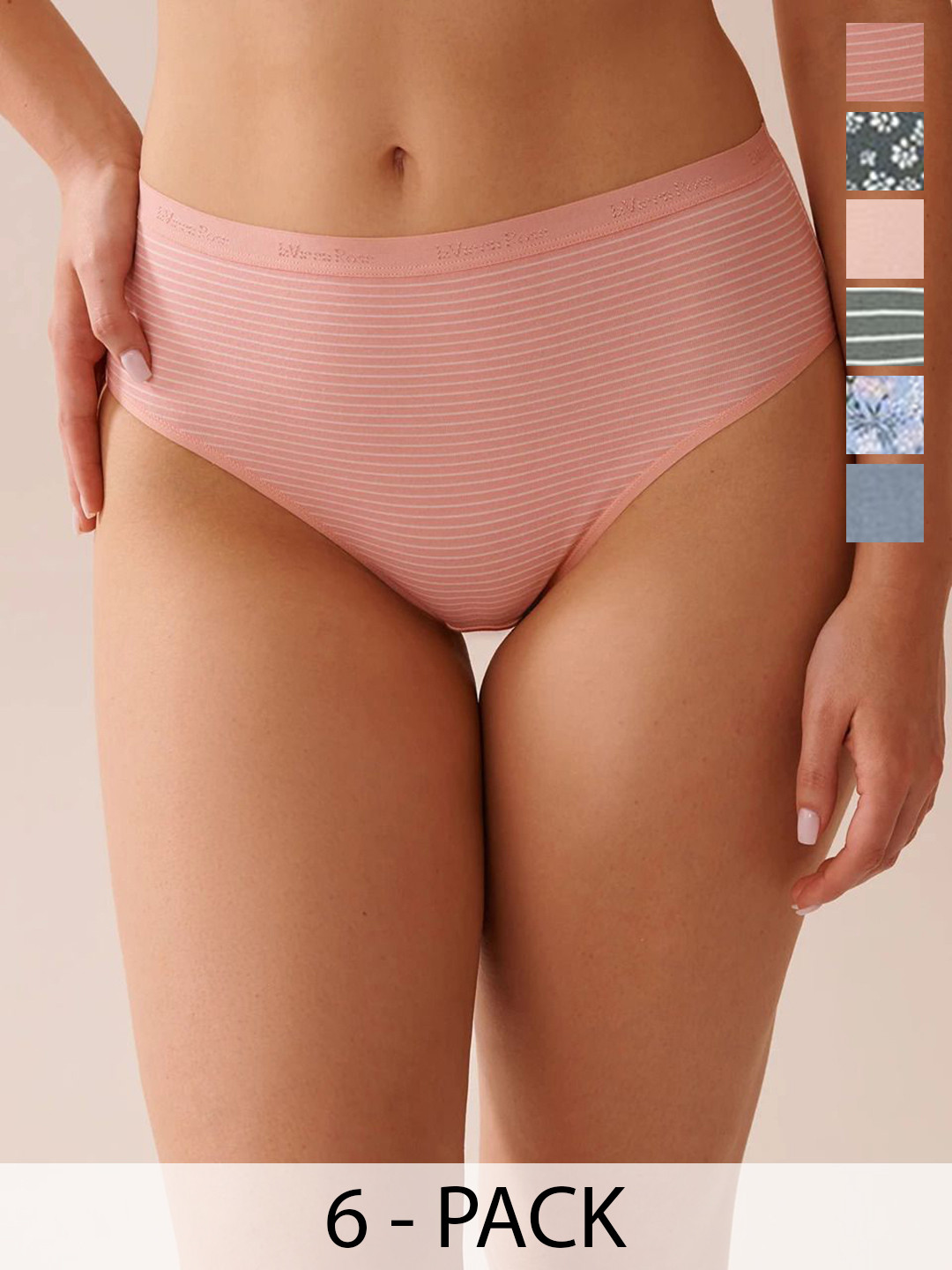 BODYMIST Pack of 6 Printed Hipster Briefs 777+ Sofia 6pc S