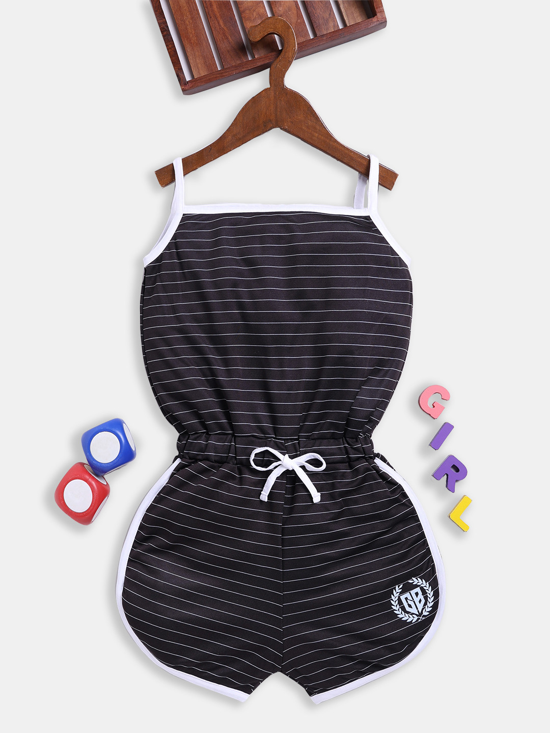 Here&Now X Game Begins Girls Striped Basic Jumpsuit
