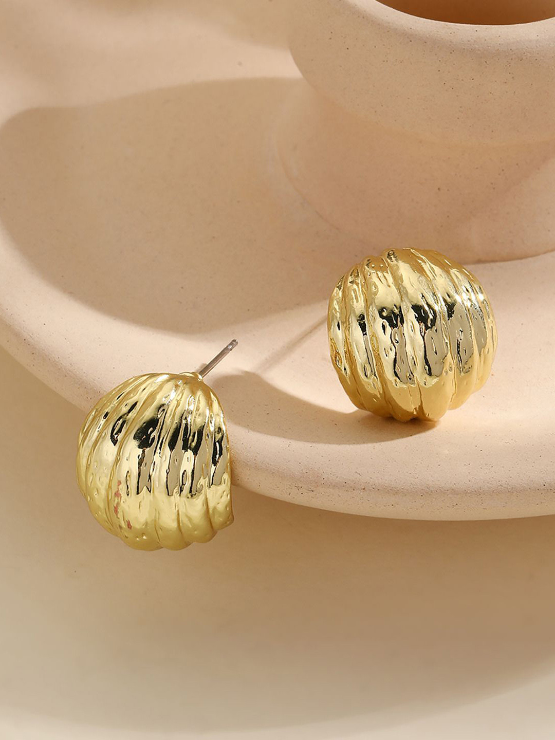 StyleCast x Revolte Gold-Plated Oval Studs