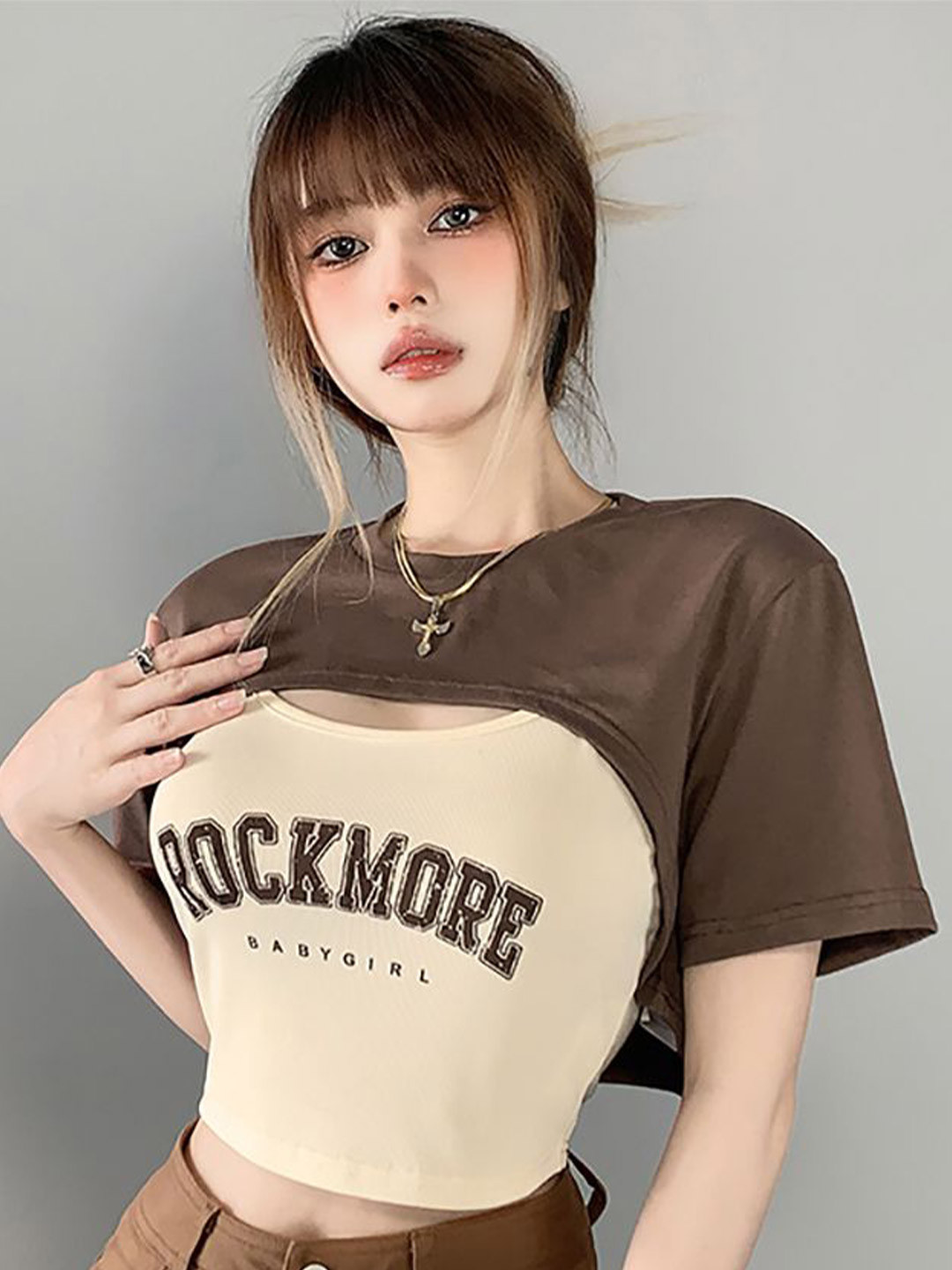 StyleCast x Revolte Women Typography Printed Wrap Top