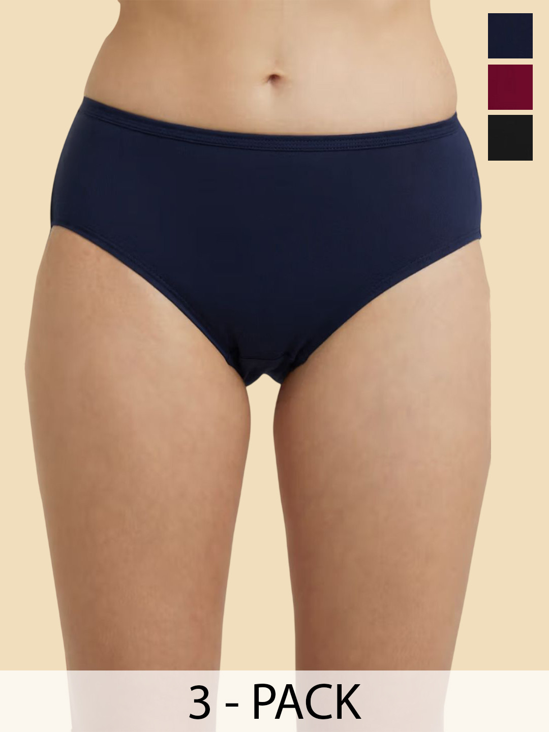 Body Mechanics Pack Of 3 Assorted Hipster Briefs BM-MIDBRIF1-DARK-S