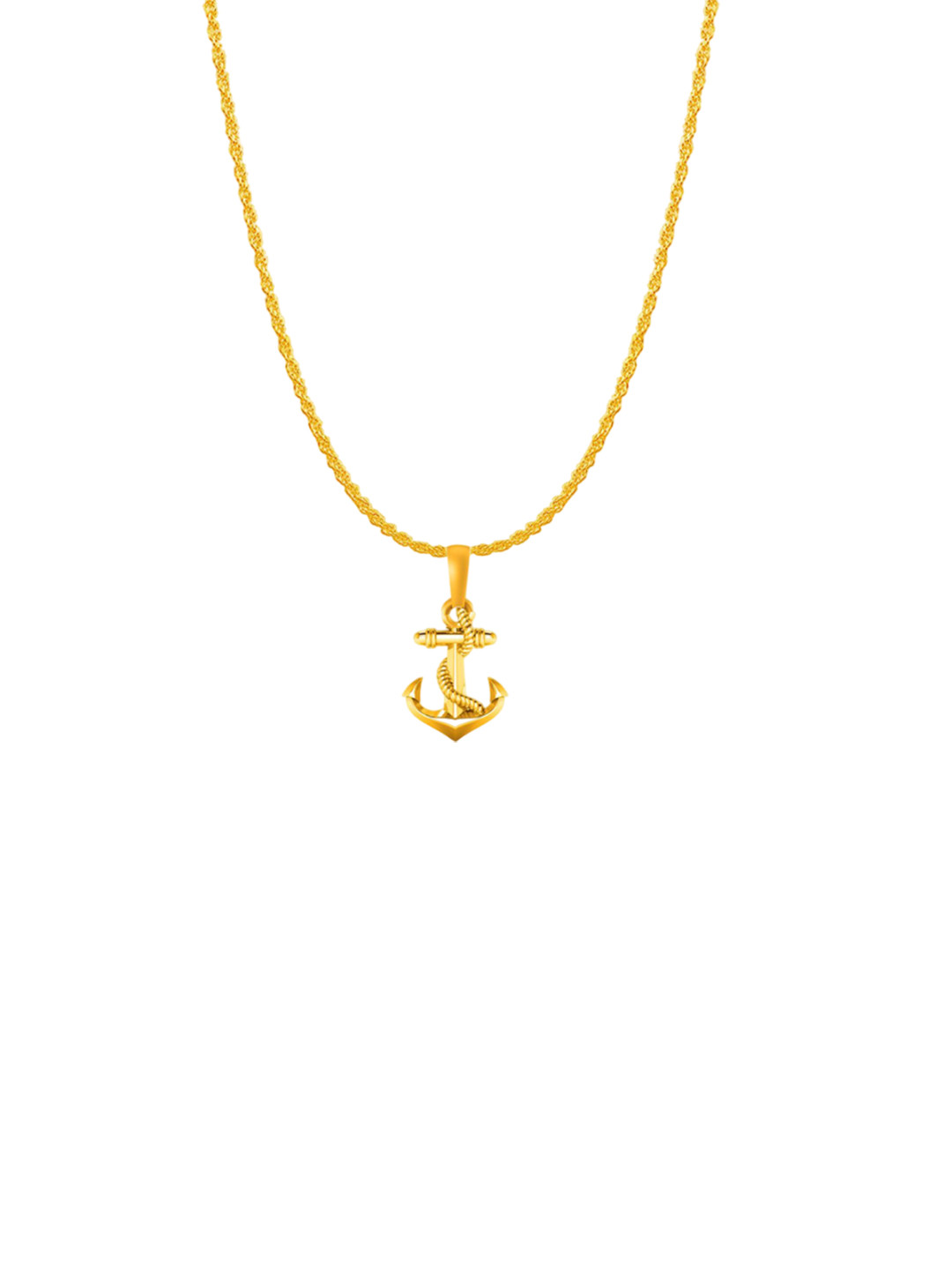 Metronaut 92.5 Sterling Silver 22KTGold-Plated Anchor Pendant With Rope Chain