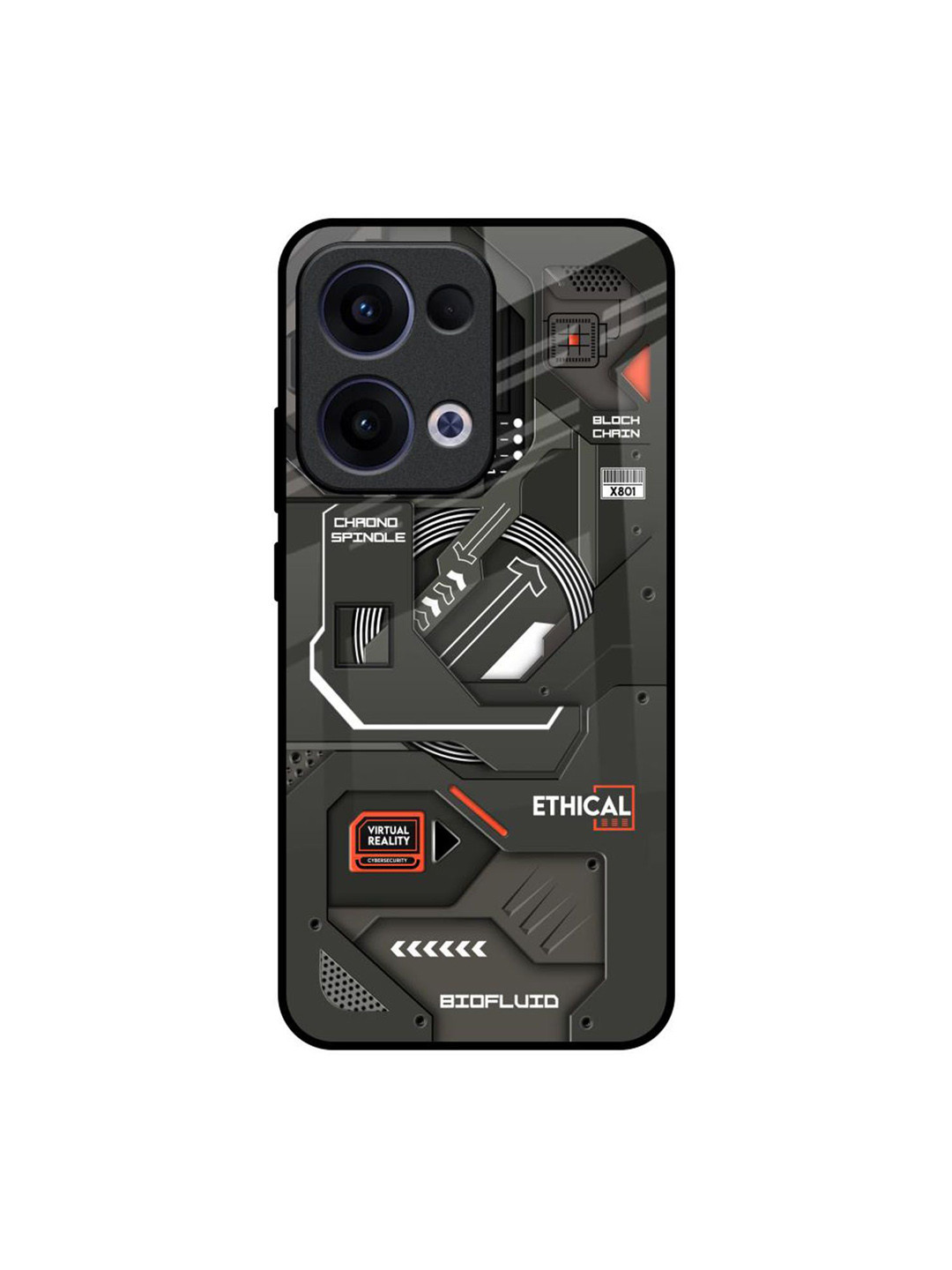 QRIOH Tech Aesthetics Glass Oppo Reno13 5G Back Case