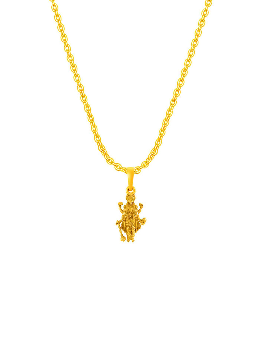 Metronaut 92.5 Sterling Silver 22kt Gold-Plated Visnhu Pendant with Anchor Chain