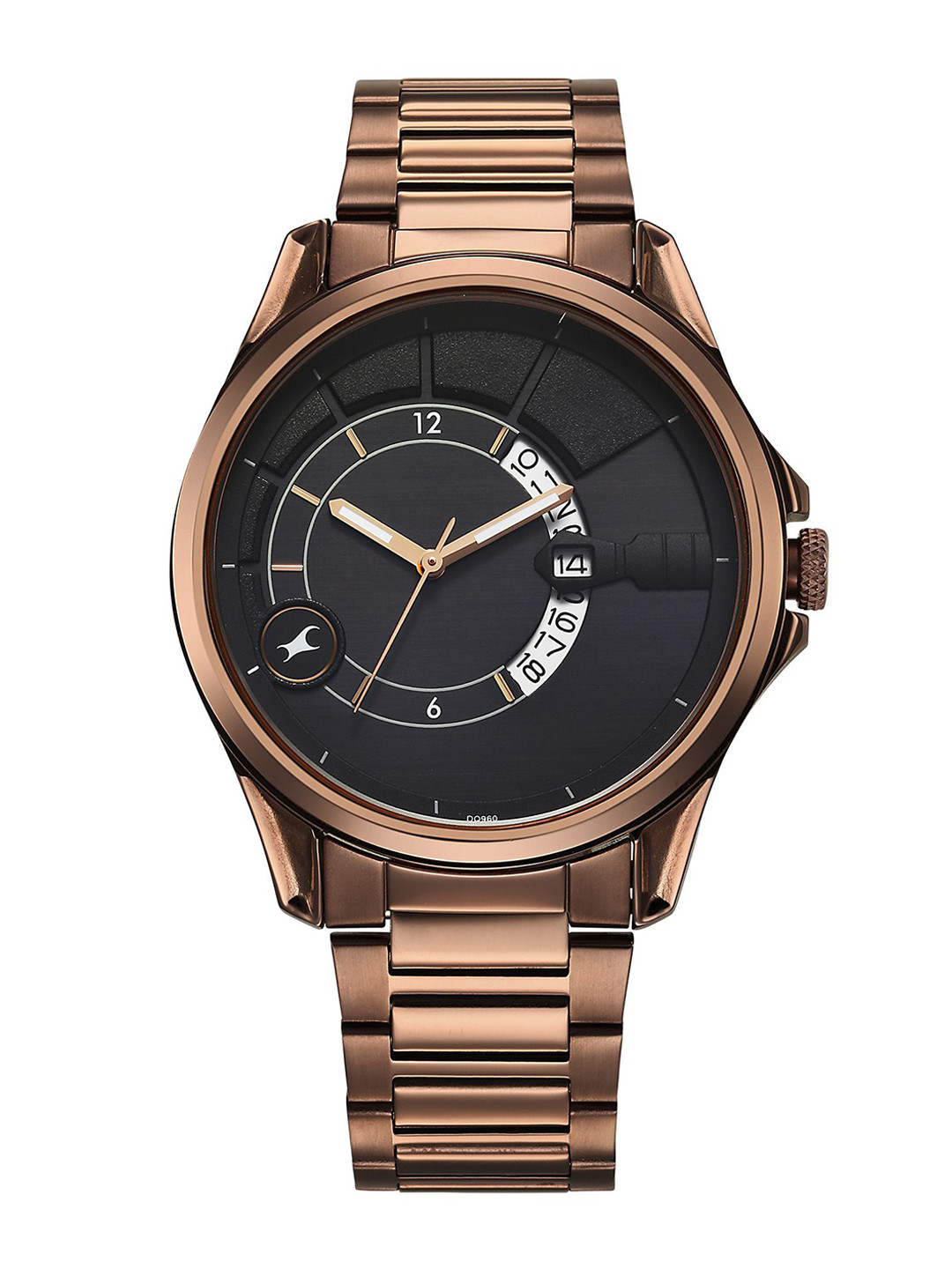 Fastrack Men Brass Dial & Stainless Steel Bracelet Style Straps Analogue Watch 3323QM01