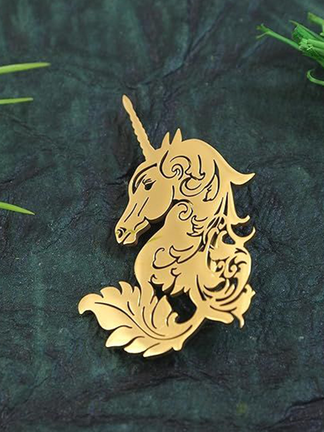 ADORN Unisex Stainless Steel Unicorn Brooch