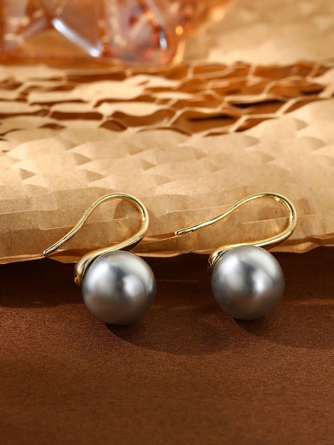 StyleCast x Revolte Gold-Plated Circular Beaded Chunky Hoop Earrings