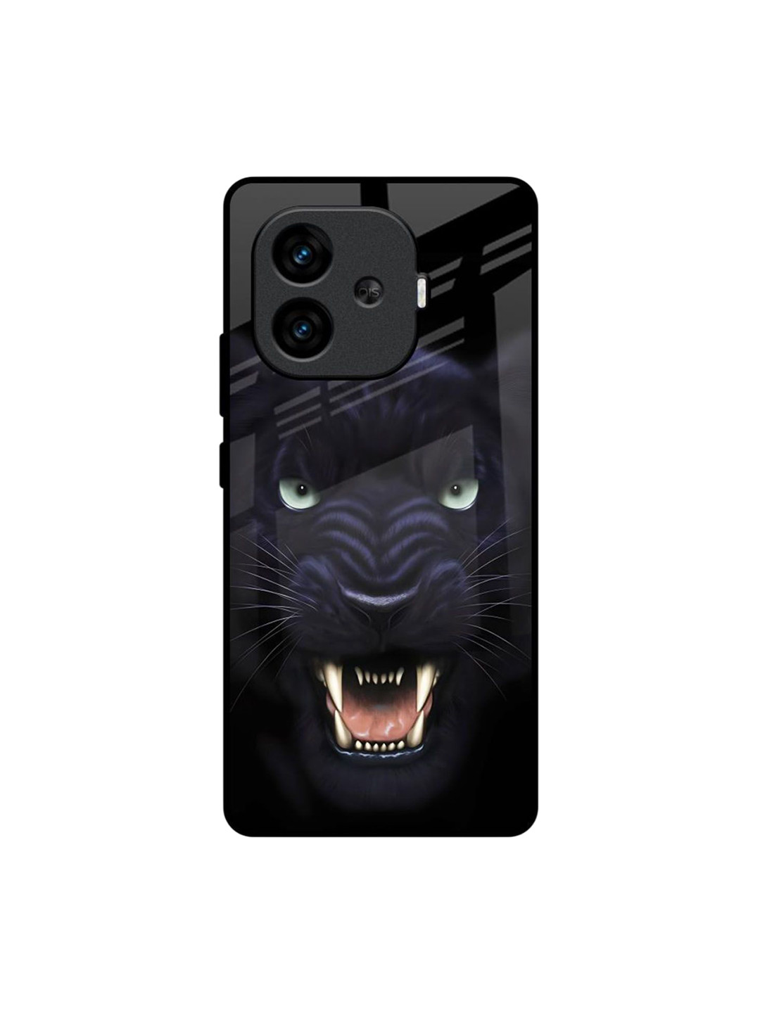 QRIOH Angry Black Leopard Glass iQOO Neo 10R 5G Back Case