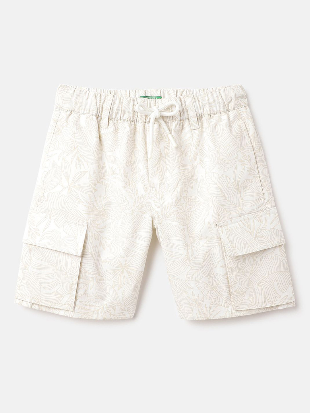 United Colors of Benetton Boys Floral Printed Cotton Cargo Shorts