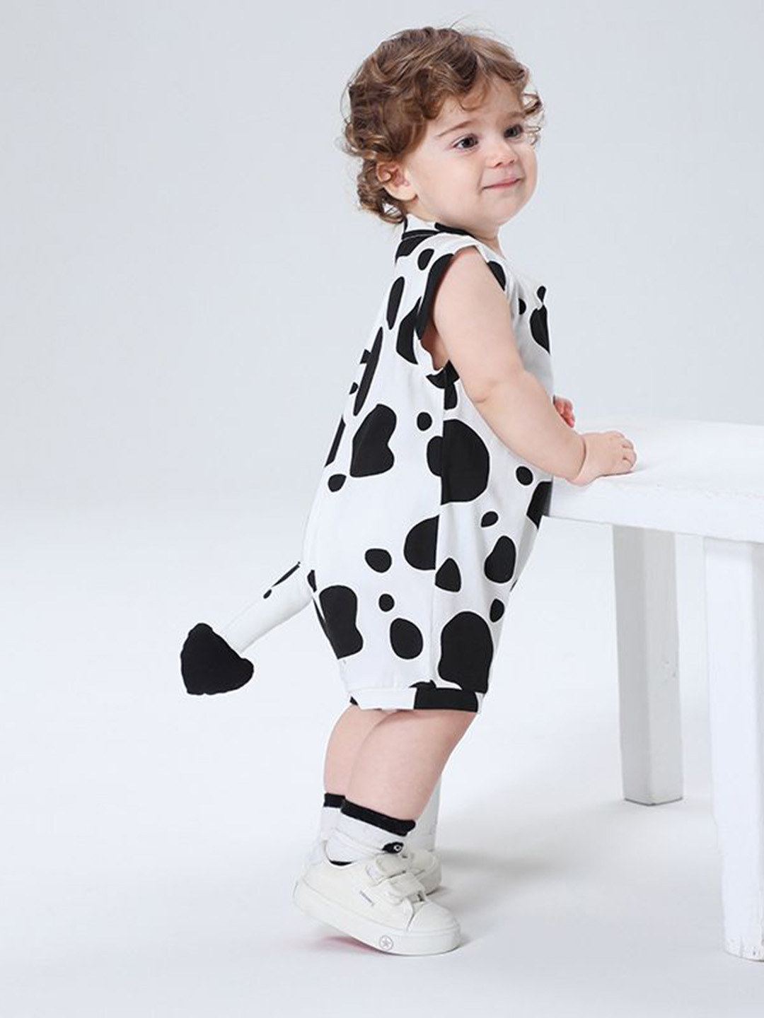 StyleCast x Revolte Infants Printed Cotton Rompers With Socks