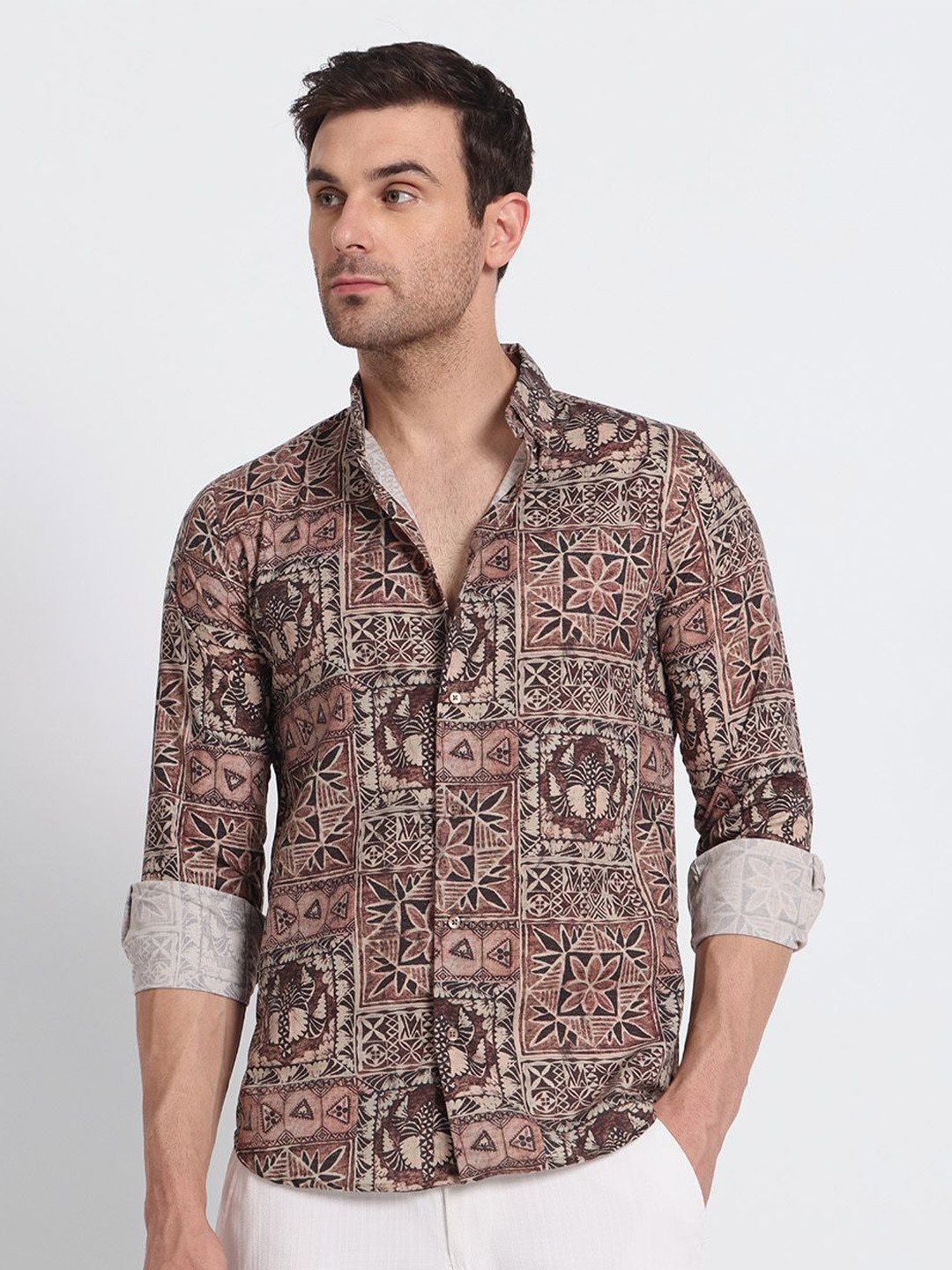 GENTLEREN Men Relaxed Printed Formal Shirt