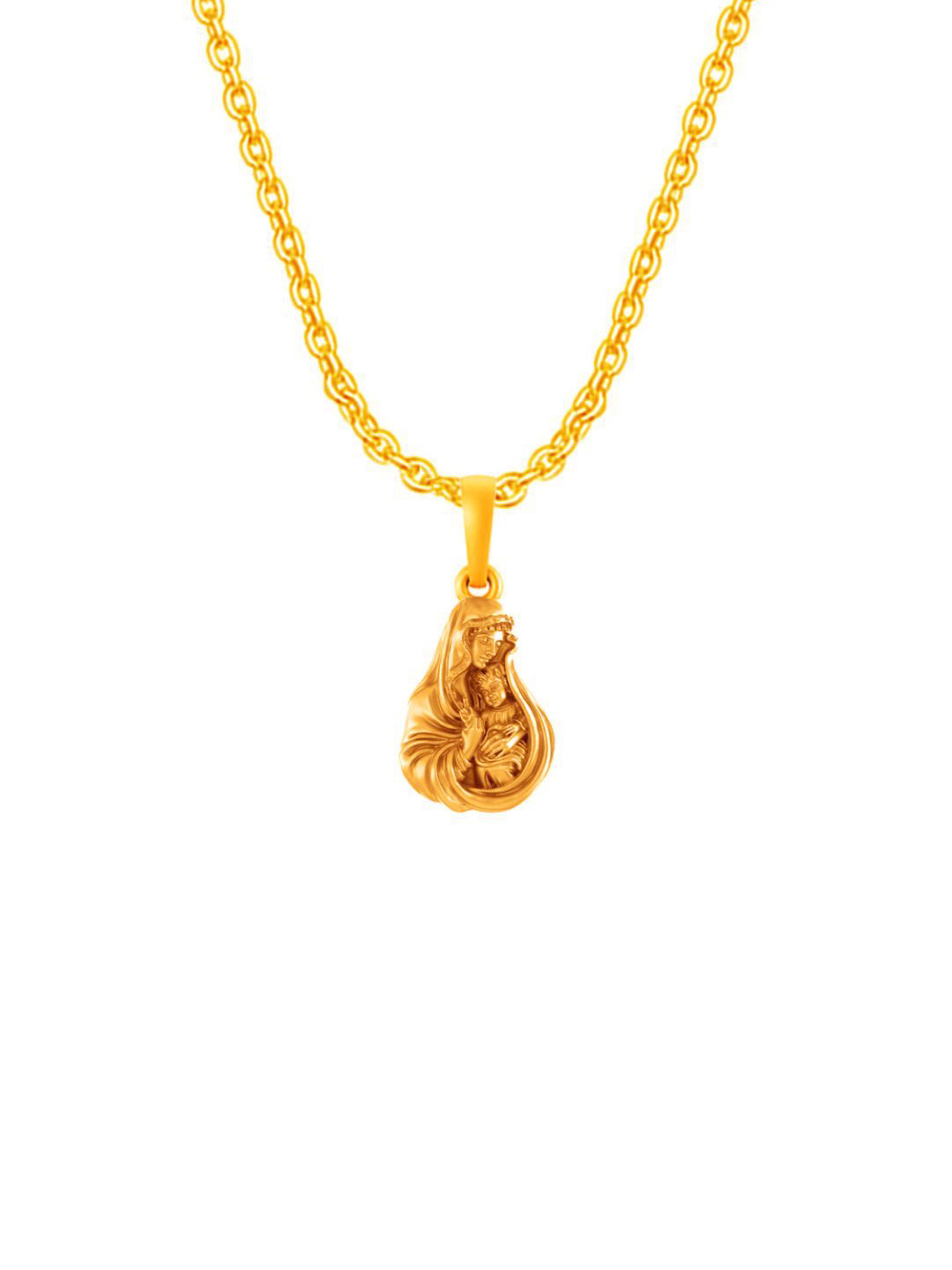 Metronaut 92.5 Sterling Silver 22kt Gold-Plated Mothermarry Pendant with Anchor Chain
