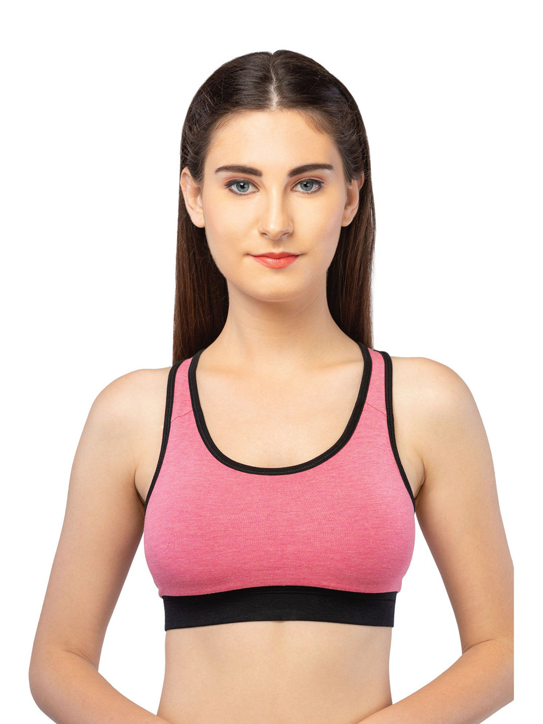 LAVOS Cotton Reversible Racerback Non-Padded Non-Wired Full Coverage Activewear Sports Bra
