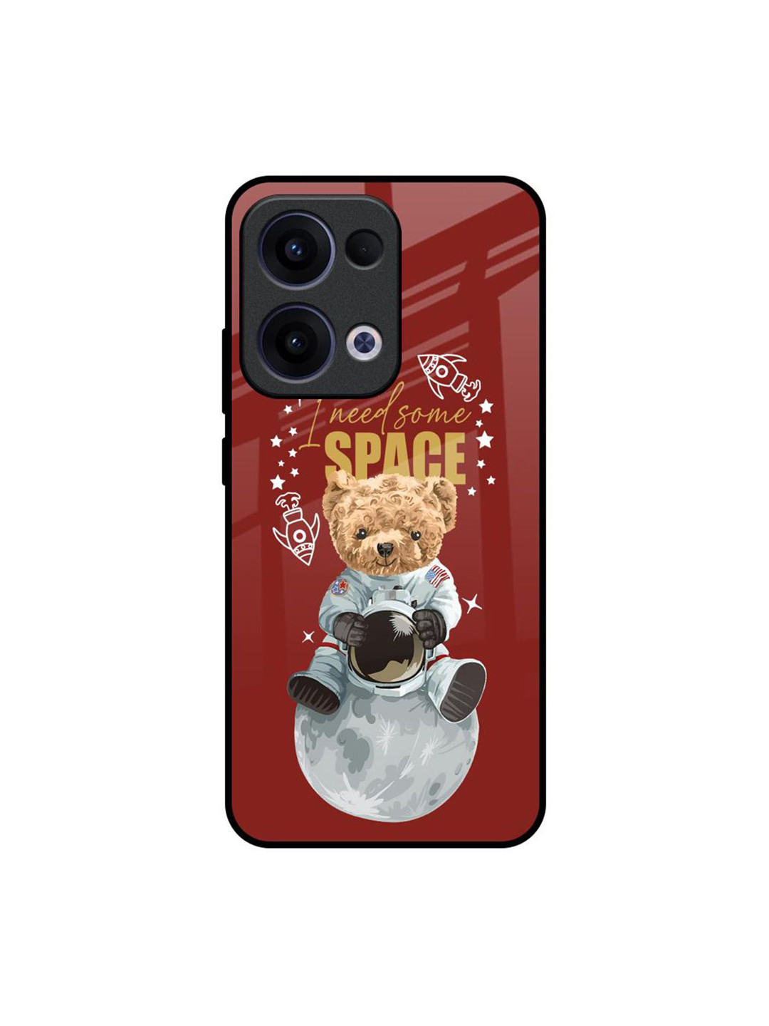 QRIOH Astronaut Bear Glass Oppo Reno13 5G Back Case