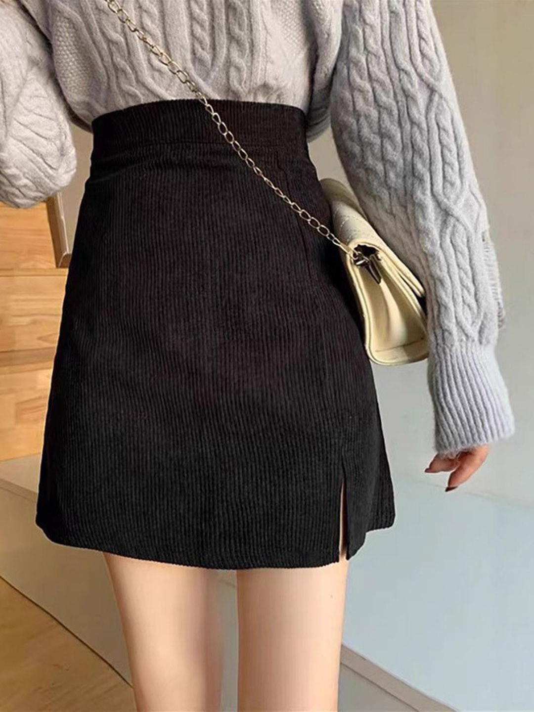 StyleCast x Revolte Women Above Knee Solid Skirt