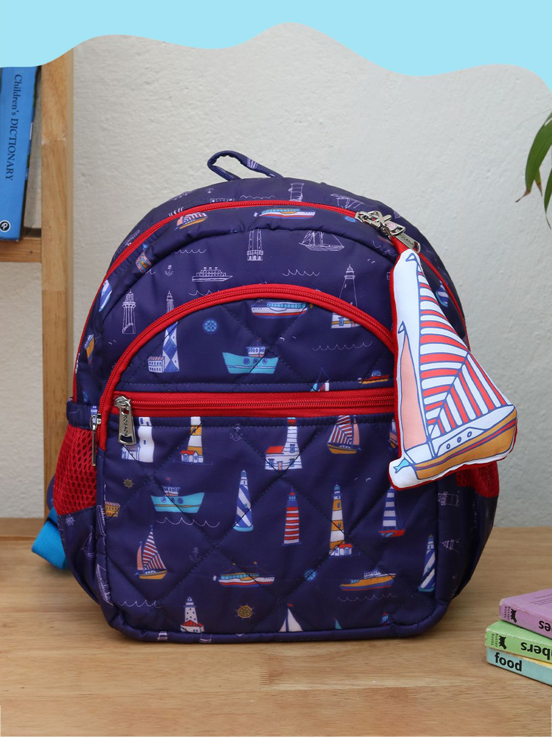 ROSADA Kids Lighthouse Printed Lightweight Waterproof School Bag Backpack 11inch