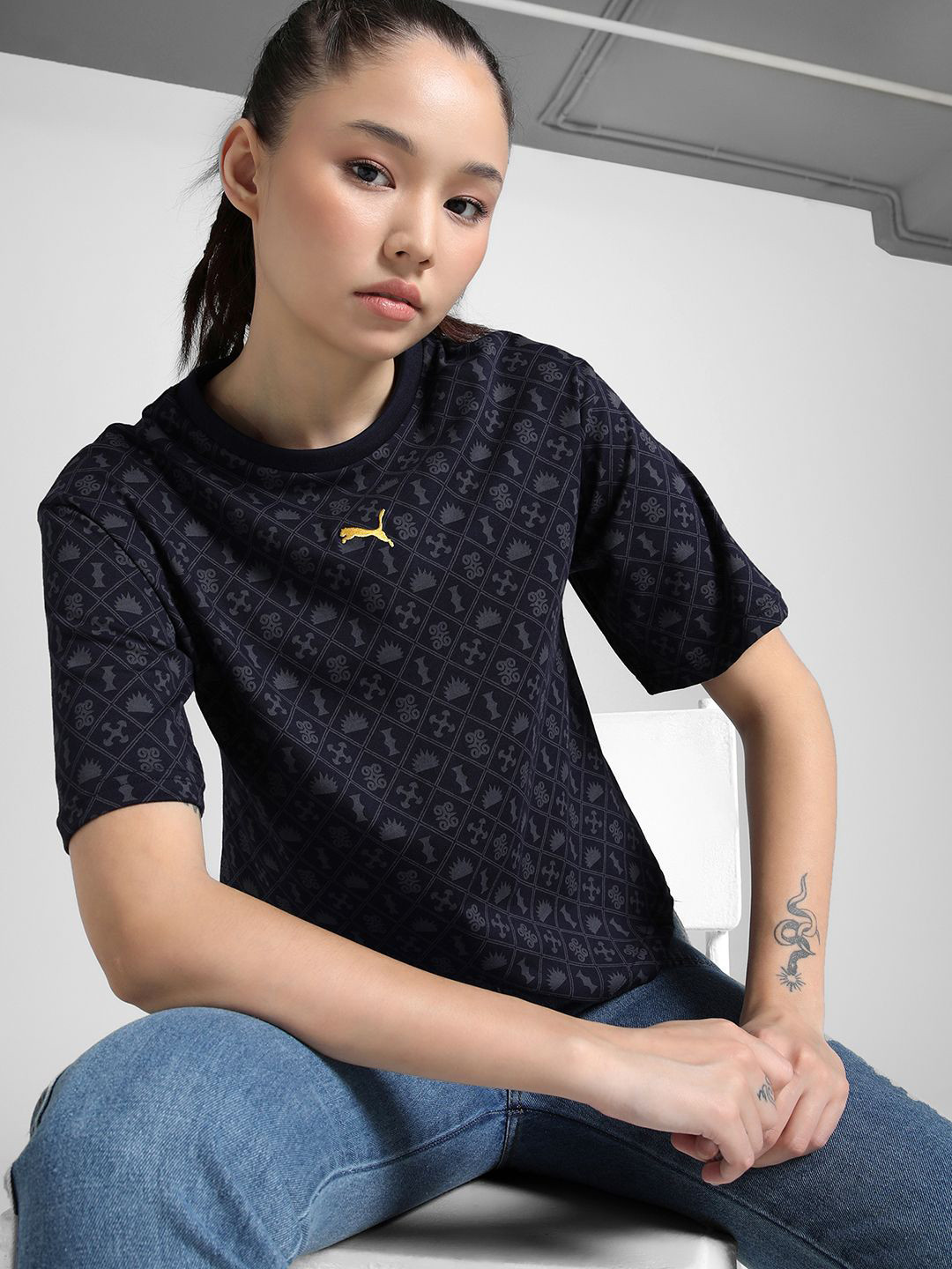 Puma Women's Premium Ess Aop T-Shirt
